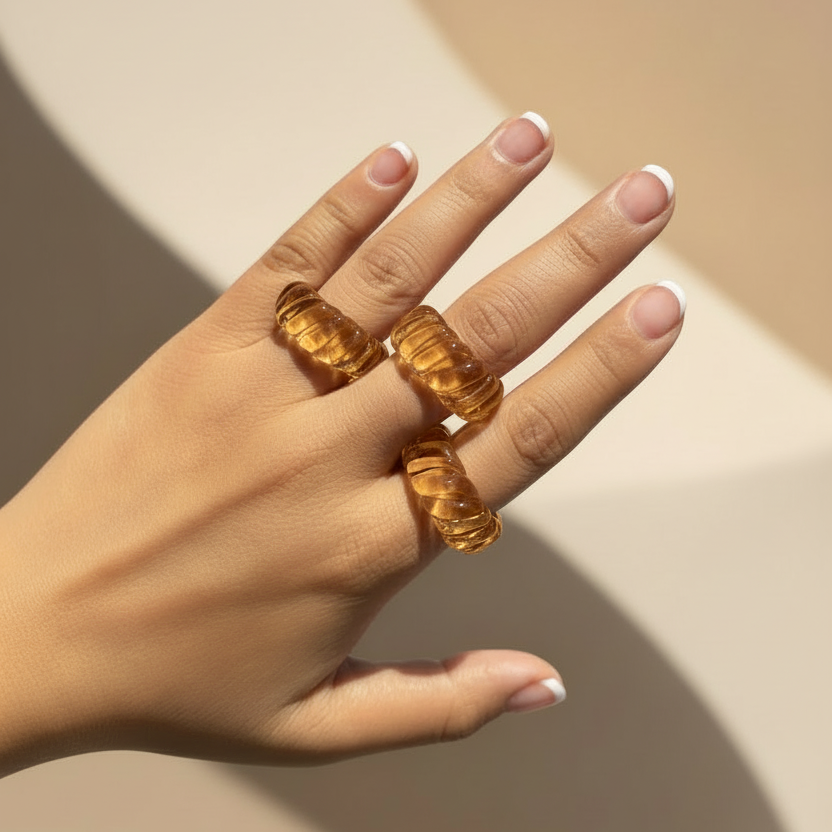 Anillos chunky energía líquida